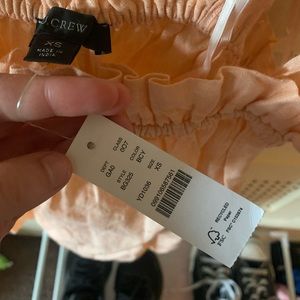 Peach Linen J.Crew Tank Top Bow Straps NWT XS